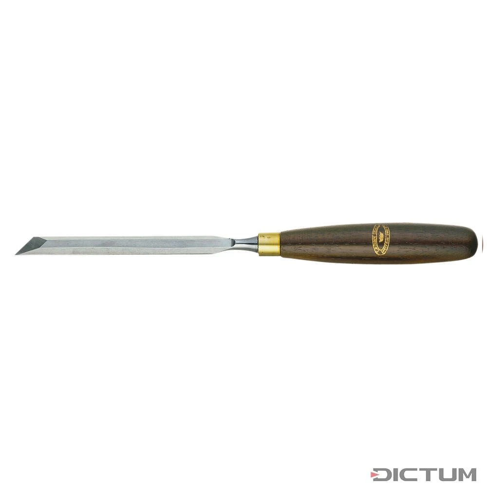 Couteau Biseauté Crown, Poignée En Hêtre Teinté, Tranchant à Droite