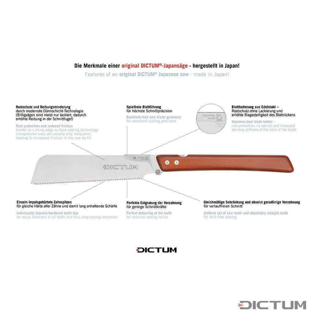 Scie Pliante DICTUM Robusuta, Kataba Super Hard, Poignée En Hêtre Teinté – Image 5